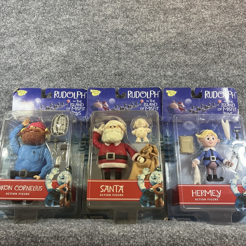 Vintage 2000 Playing Mantis Rudolph Island of Misfit Toys Figure Lot of 3 NIB
